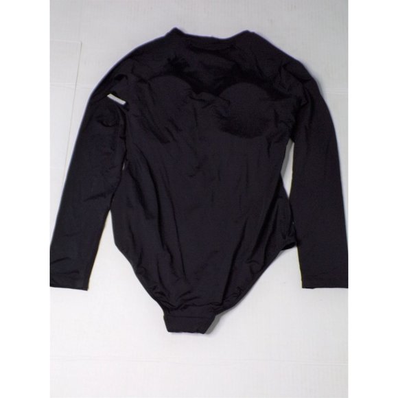 SOLD SEA LEVEL Long Sleeve Rashguard Zip Front Swimsuit Black 14 $110 - Picture 6 of 6